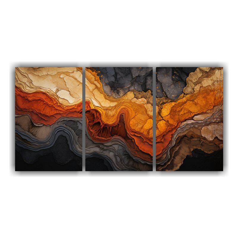 GENERICO - Conjunto 3 Cuadros Fotografía Única Núcleos Fundidos Y Su 240x120cm