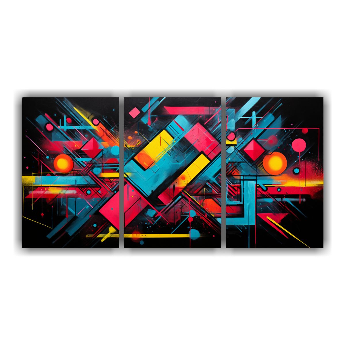 GENERICO - Telas Bastidor Luminosas Con Diseños Geométricos Intensos  240x120cm