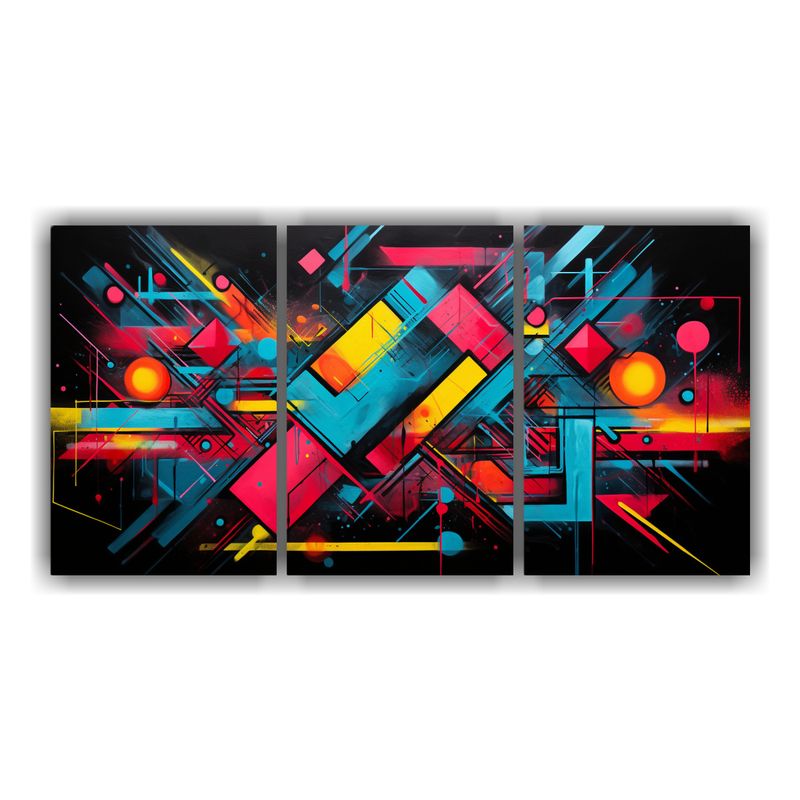 GENERICO - Telas Bastidor Luminosas Con Diseños Geométricos Intensos  240x120cm