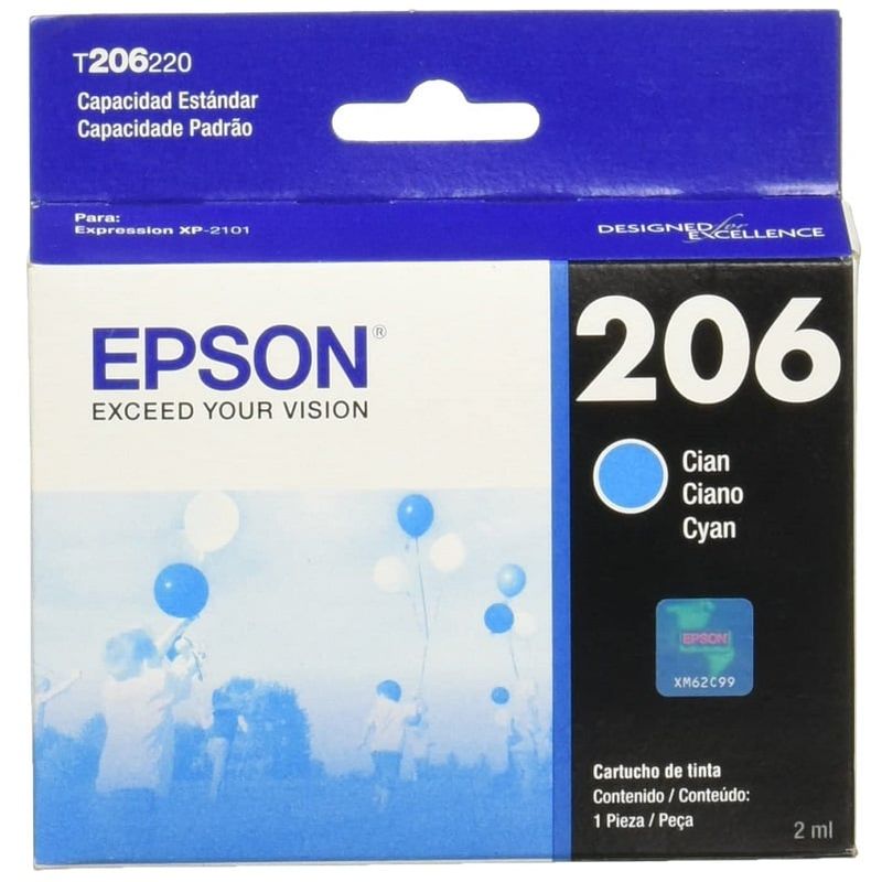 EPSON - Cartucho de Tinta Epson T206 2ml pág. 200 Cyan T206220-AL.