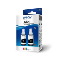 EPSON - Botellas de Tinta T664 70ml pág. 4.000 Negro T664120-2P