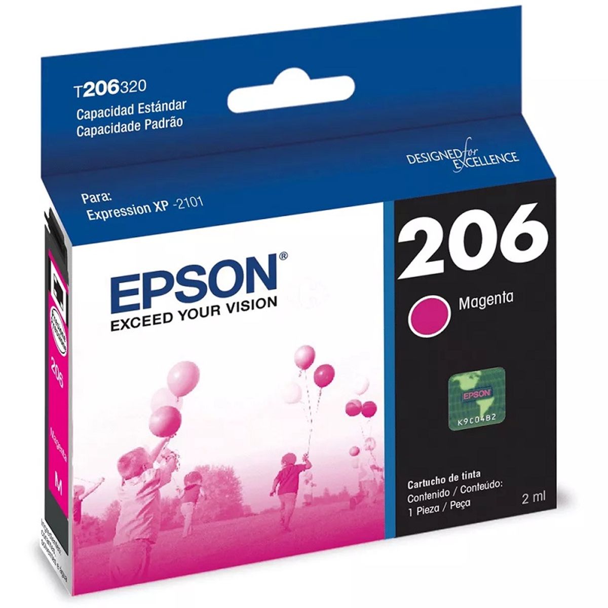 EPSON - Cartucho de Tinta Epson T206 2ml pág. 200 Magenta T206320-AL