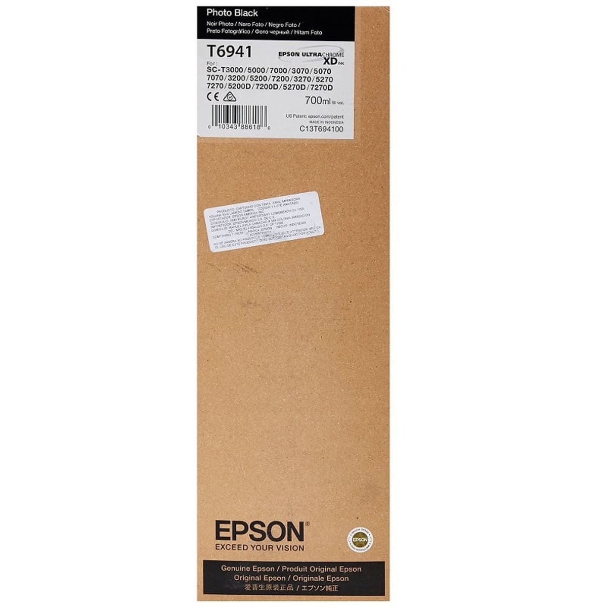 EPSON - Cartucho de Tinta Epson T694 700ml pág. 16.000 Negro T694100