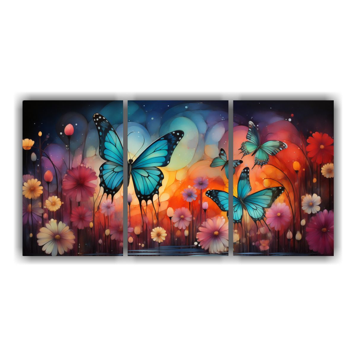 GENERICO - Cuadros Movimiento Linda Mariposas Corazón Amor Colores Pas 240x120cm