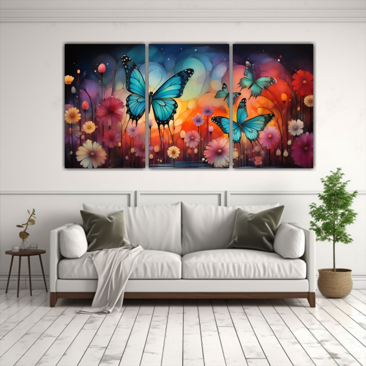 GENERICO - Cuadros Movimiento Linda Mariposas Corazón Amor Colores Pas 240x120cm