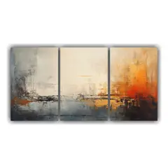 GENERICO - Set 3 Cuadros De Diseño Vida Abstractos Con Textura De Pseu 240x120cm