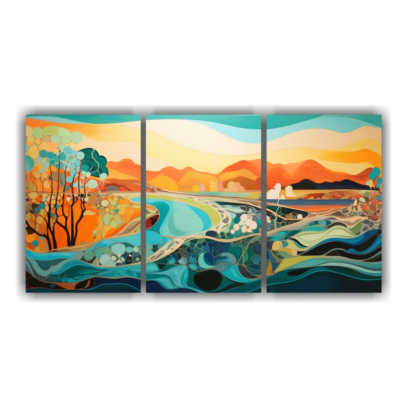 GENERICO - Pintura Decorativa Tres Artes Fusión Abstracta Rectangular  240x120cm
