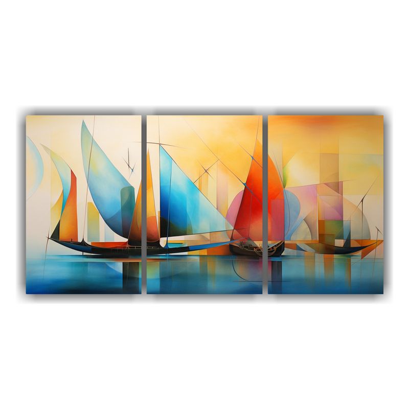 GENERICO - Cuadros Barcos Abstractos Vanguardia Simetría 240x120cm