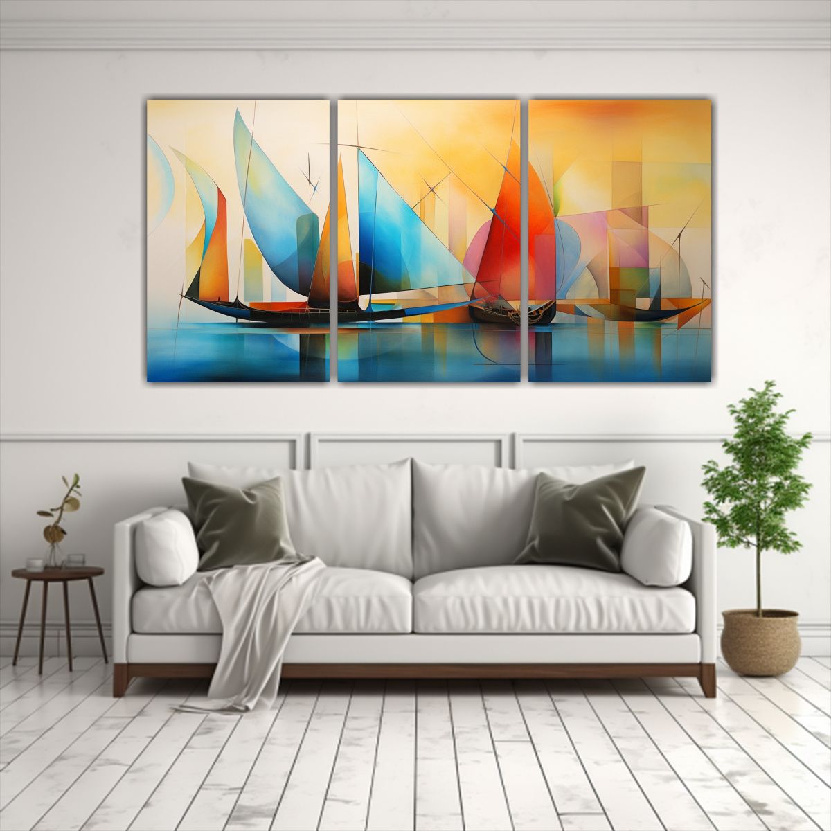 GENERICO - Cuadros Barcos Abstractos Vanguardia Simetría 240x120cm