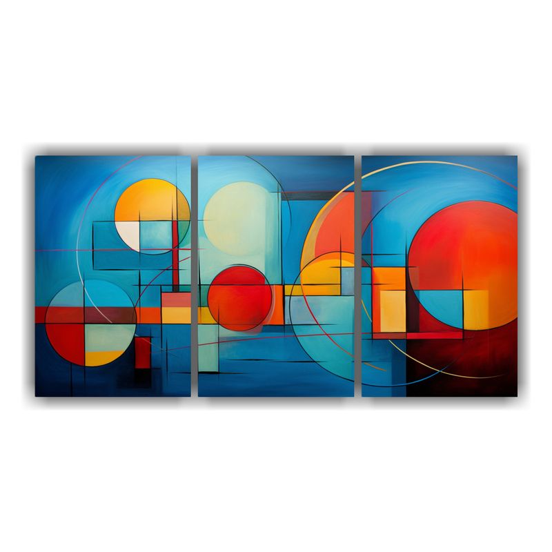 GENERICO - Cuadros Abstractos Tonos Pasteles De Expresión Fantasia 240x120cm