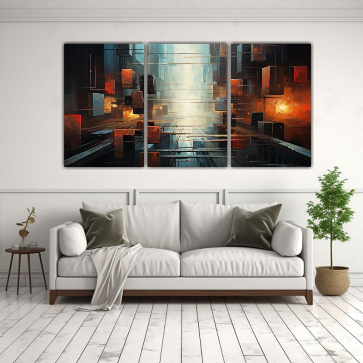 GENERICO - Cuadros Abstractos Para Dormitorio: Inspiración En Tres Lie 240x120cm