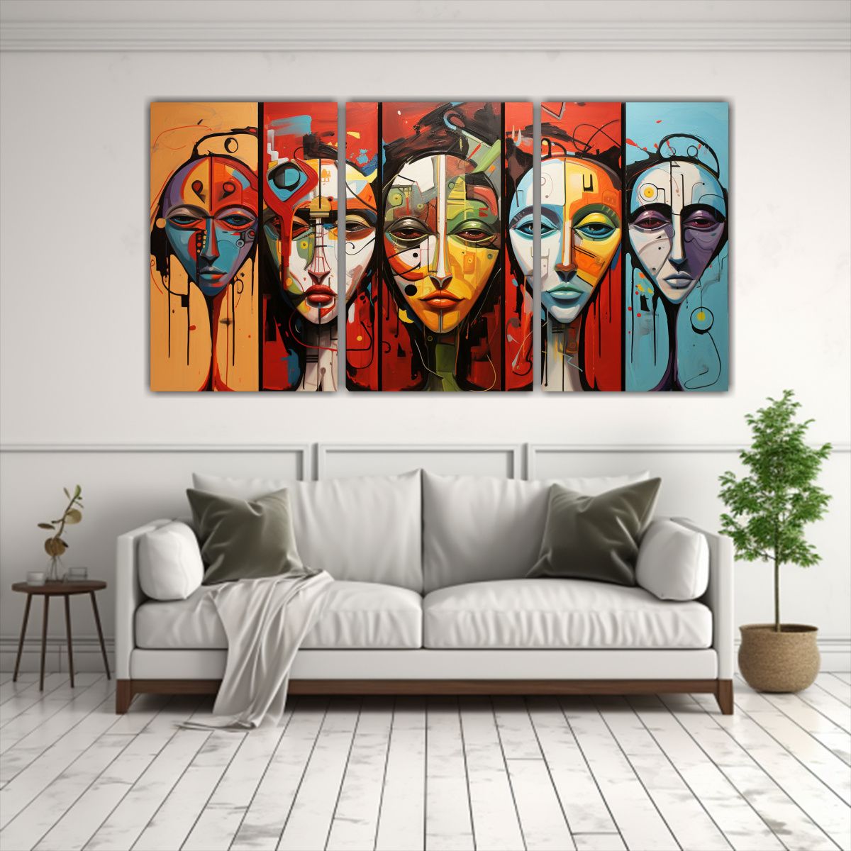 GENERICO - Cuadros Abstractos Figuras Humanas En Movimiento 240x120cm