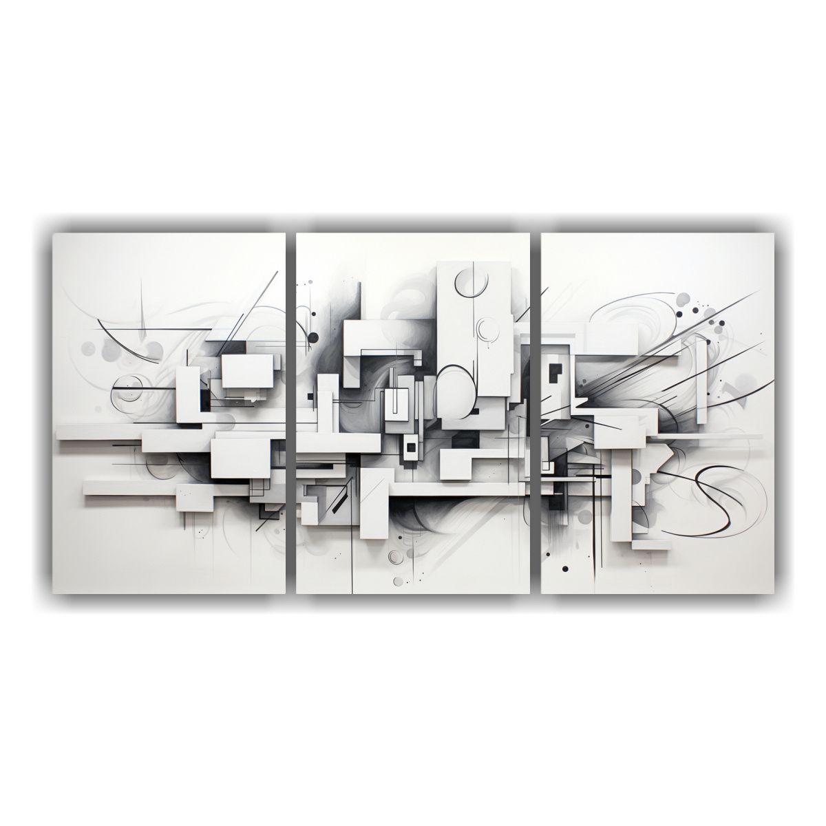 GENERICO - Cuadros Dibujo Modernidad En Blanco Y Gris 240x120cm