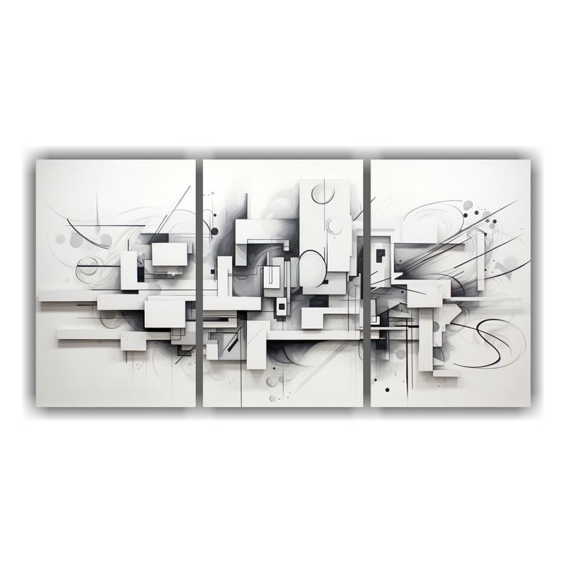GENERICO - Cuadros Dibujo Modernidad En Blanco Y Gris 240x120cm