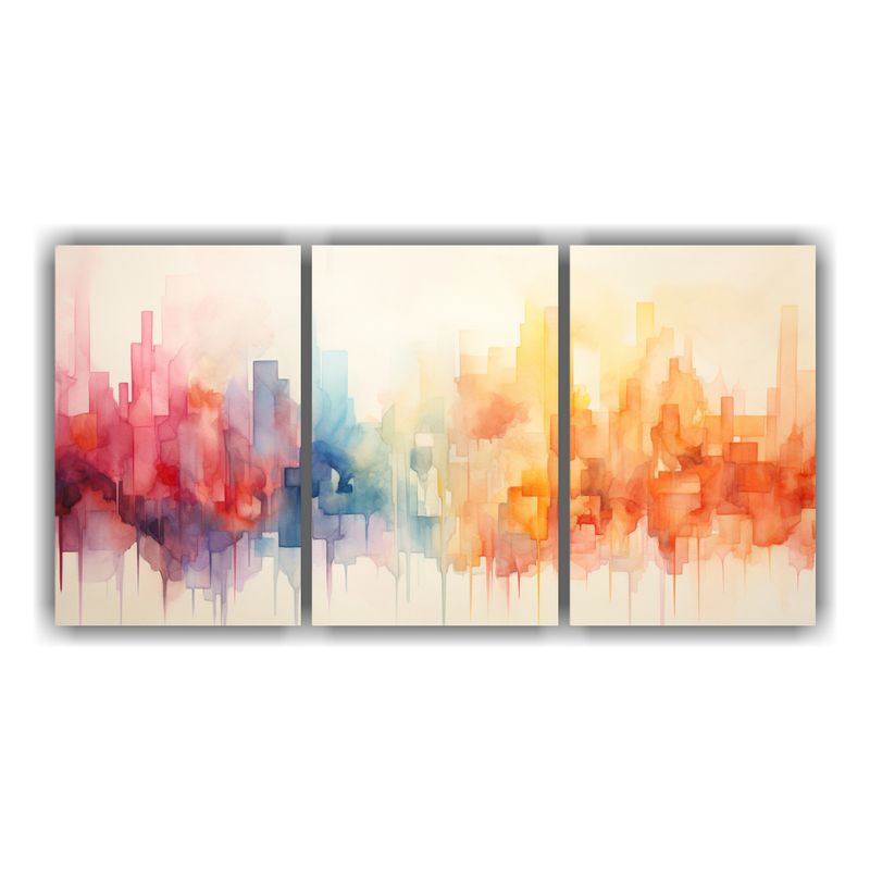 GENERICO - Cuadros Abstractos De Arte Gráfico Con Acuarelas 240x120cm