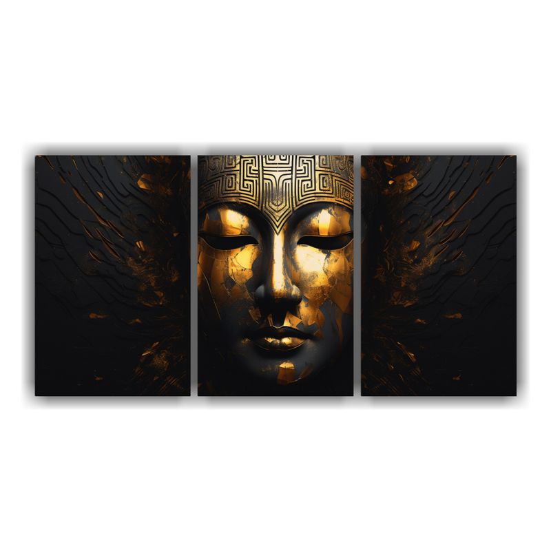 GENERICO - Pintura Decorativa Lienzo Set 3 Inspiración Época Buddha C 240x120cm