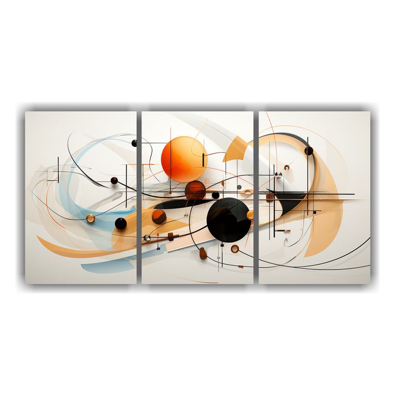 GENERICO - Tres Lienzos Estilo Galería De Arte Original En Berlín Por 240x120cm