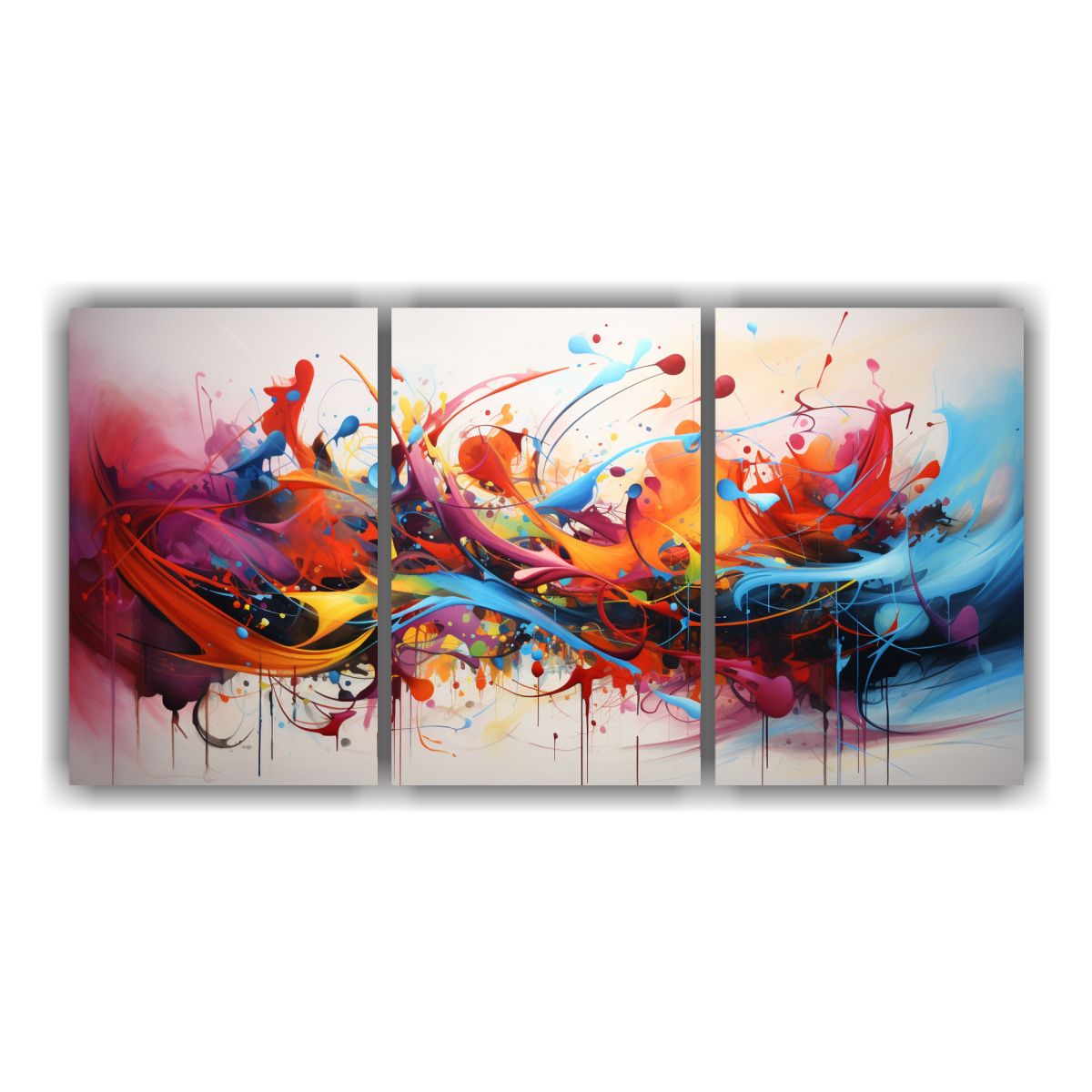 GENERICO - Set 3 Pinturas Abstractas Modernas: Arte Espectacular Y Boni 240x120cm