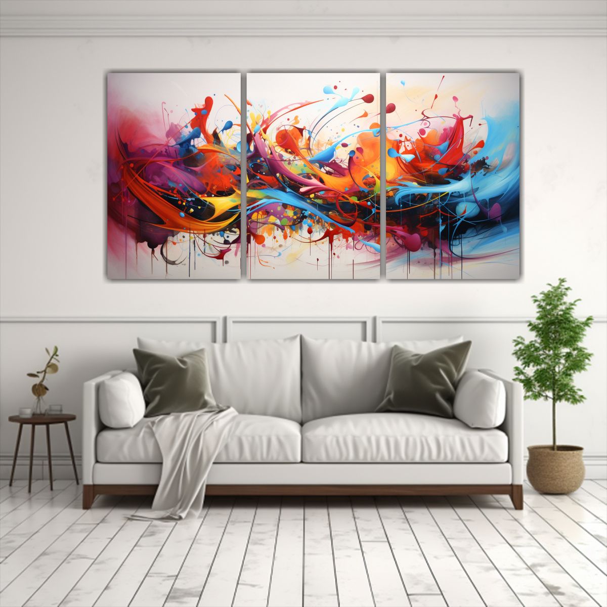 GENERICO - Set 3 Pinturas Abstractas Modernas: Arte Espectacular Y Boni 240x120cm