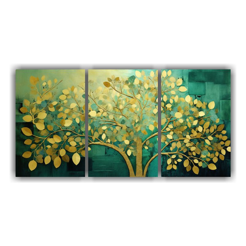 GENERICO - Pinturas Decorativas: Árbol En Verde Y Amarillo Con Impacto 240x120cm