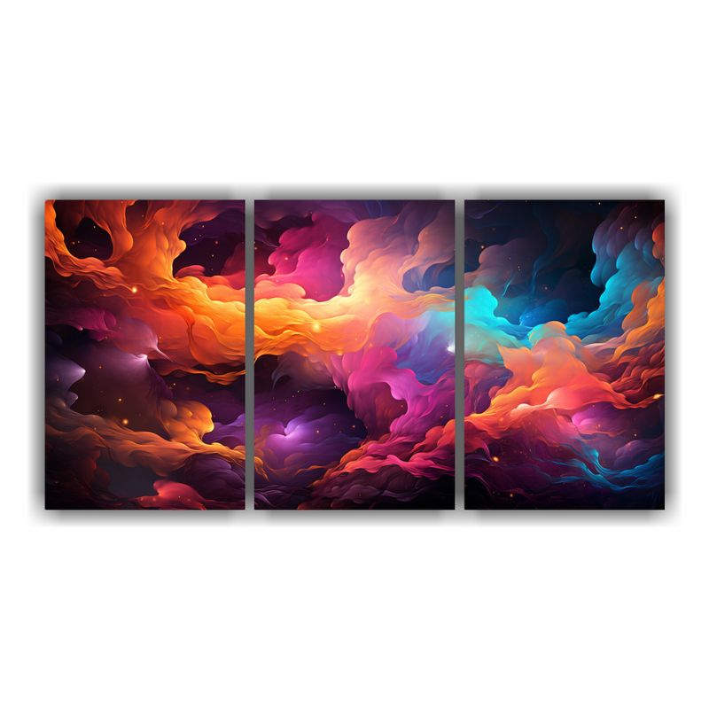 GENERICO - Trio De Cuadros Abstractos De Galaxia Para Decoración 240x120cm