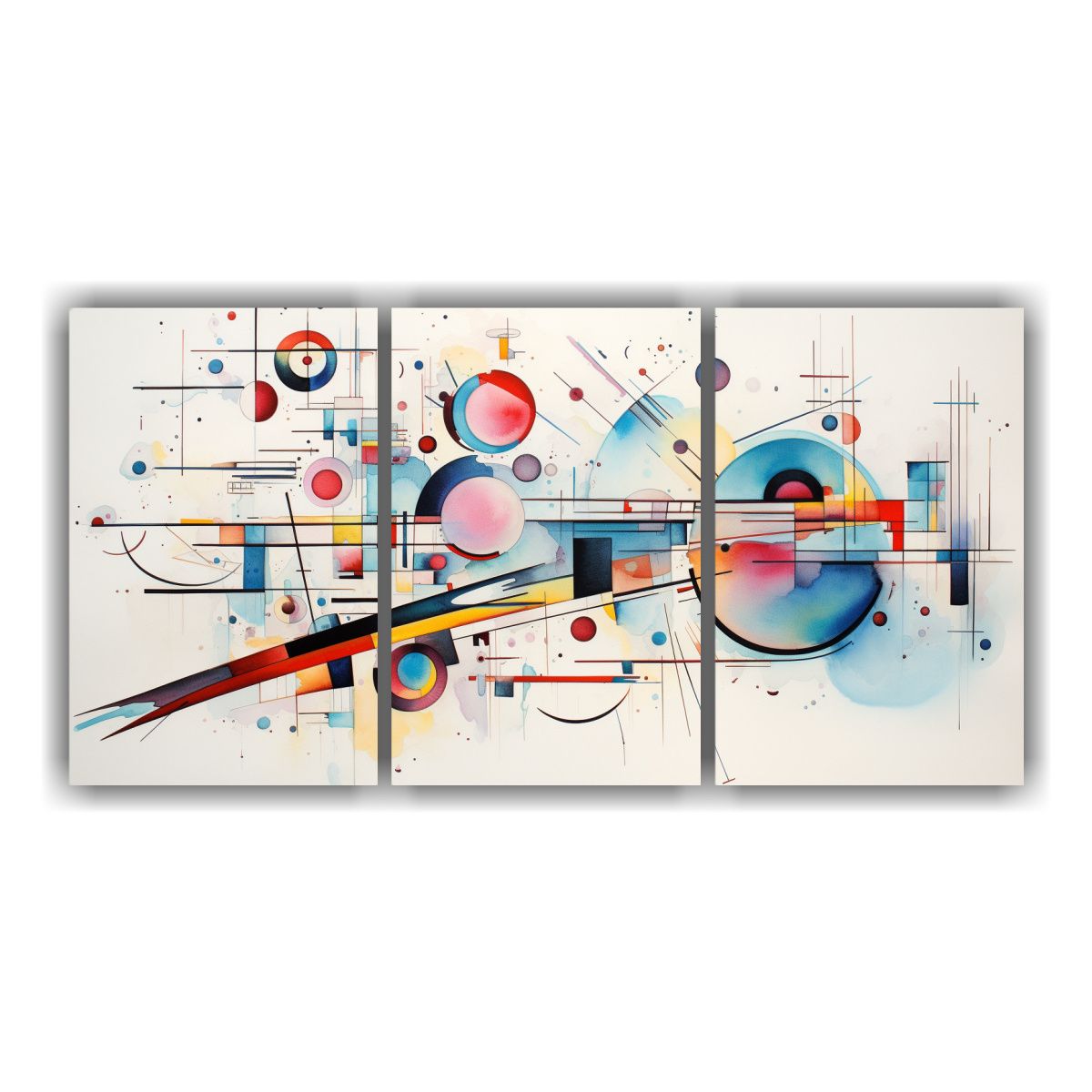 GENERICO - Pintura Decorativa De Acuarela Abstracta De Kandinsky 240x120cm