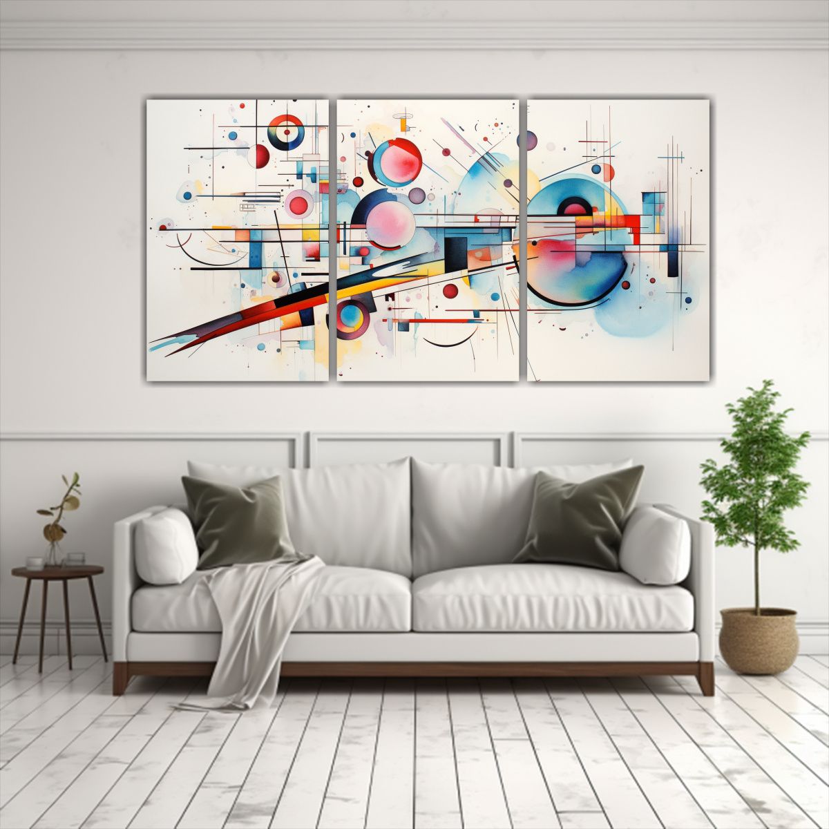 GENERICO - Pintura Decorativa De Acuarela Abstracta De Kandinsky 240x120cm