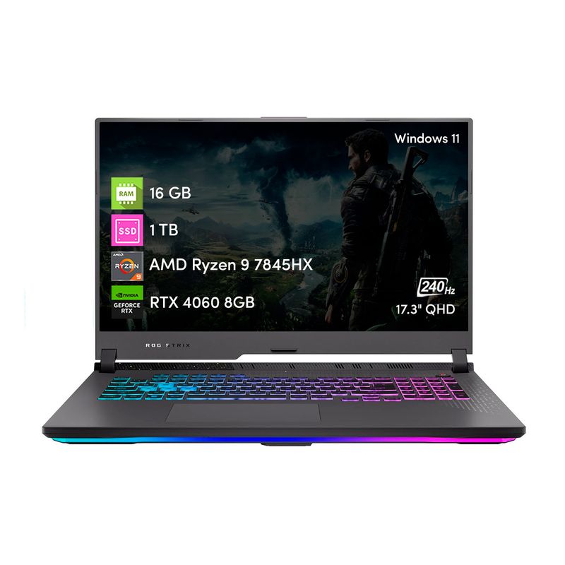 ASUS - Notebook Gamer Asus RogStrix G17 Ryzen 9 16GB 1TB RTX4060 8GB 17.3