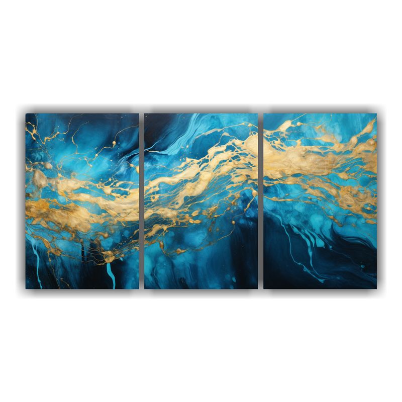 GENERICO - Cuadro Decorativo Tela Sublimada Abstracto Río Y Montañas, 240x120cm