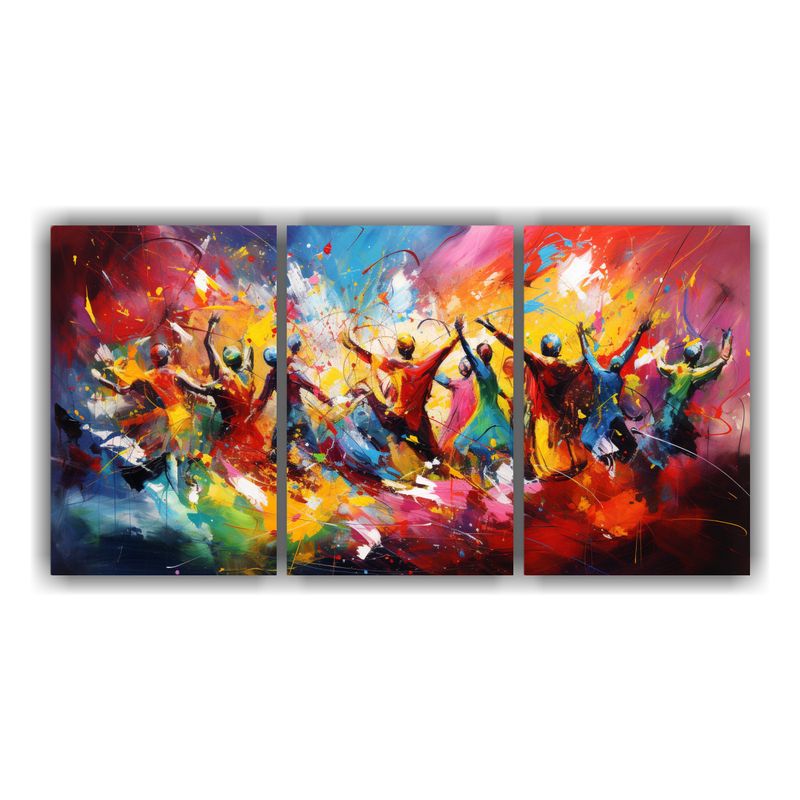 GENERICO - Cuadro Abstracto De Carnaval En Lienzo 240x120cm