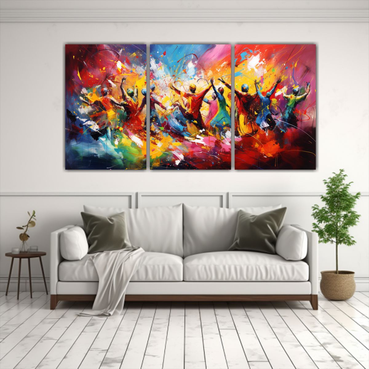 GENERICO - Cuadro Abstracto De Carnaval En Lienzo 240x120cm