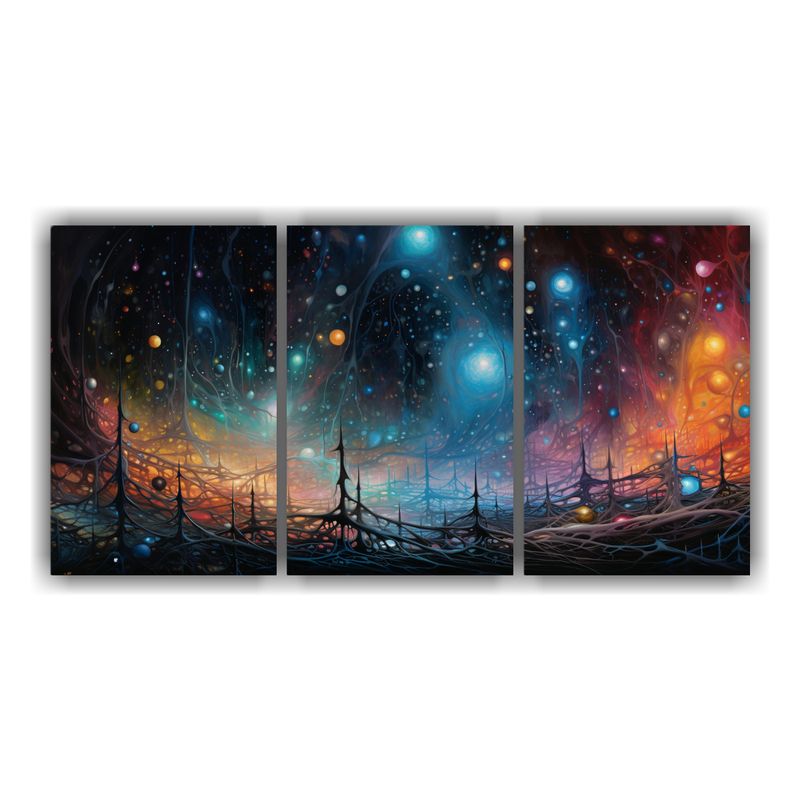GENERICO - Conjunto De 3 Telas En Bastidor Expresión Calidez: Represen 240x120cm