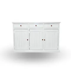 GENERICO - BUFFET RUSTICO DISEÑO RANURADO 140x35x90 cm de alto Vintage Moderno