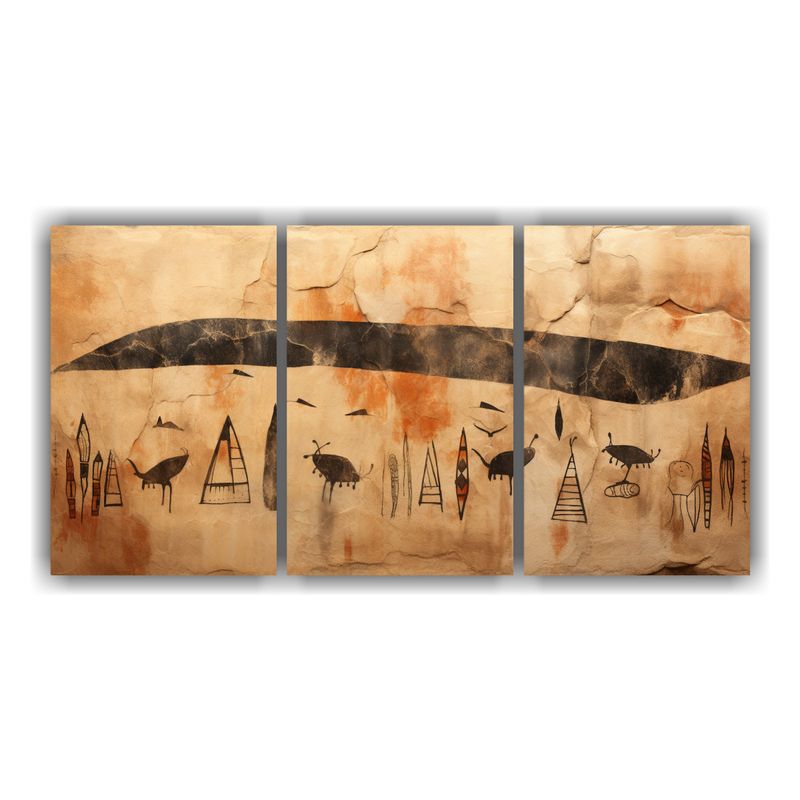 GENERICO - Set 3 Cuadros Abstractos Para Sala, Redefinición Abstracta  240x120cm