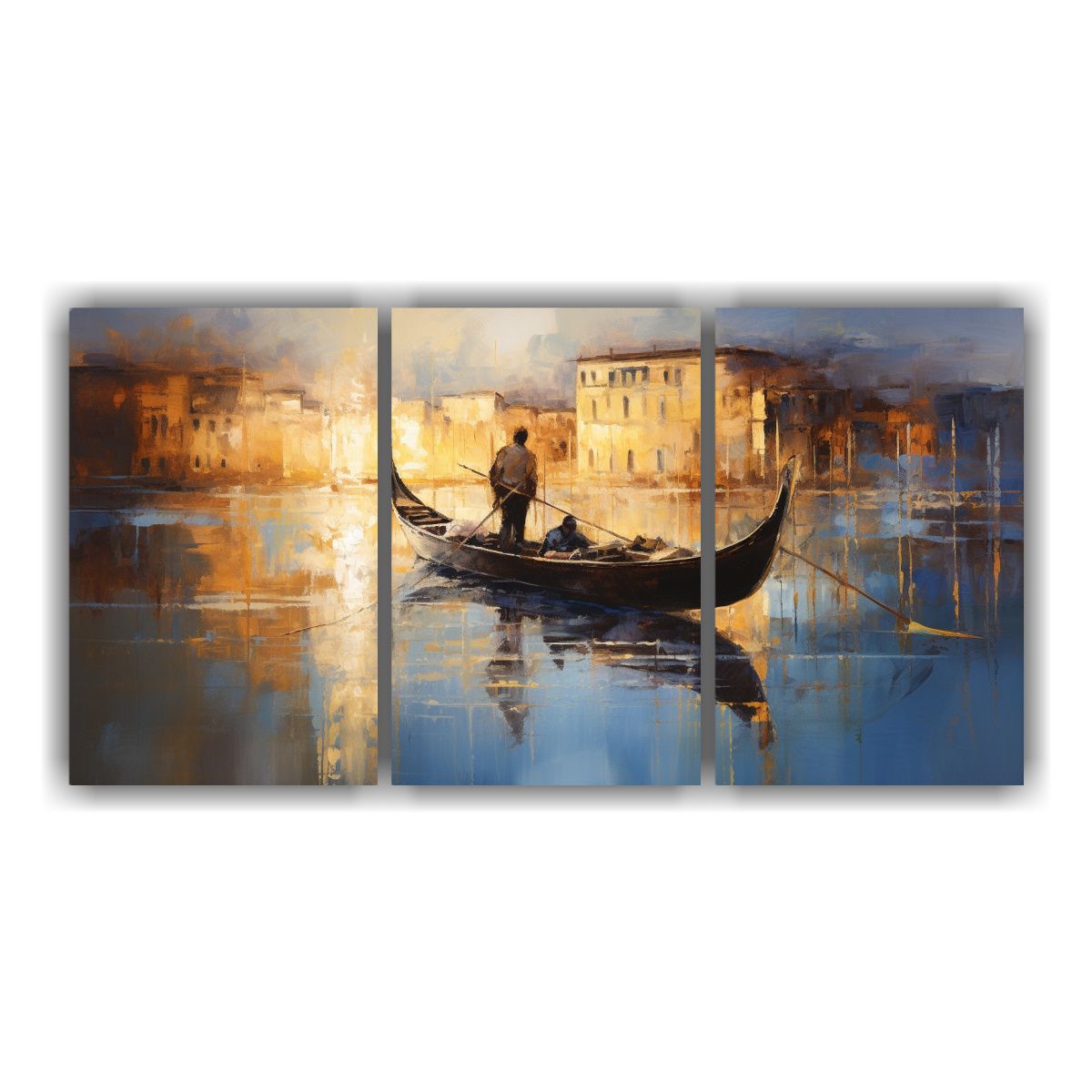 GENERICO - Cuadro Decorativo Comedor: Pintura Abstracta Góndola Veneci 240x120cm