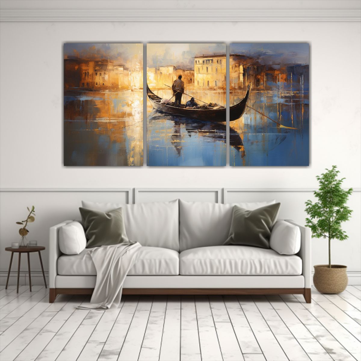 GENERICO - Cuadro Decorativo Comedor: Pintura Abstracta Góndola Veneci 240x120cm