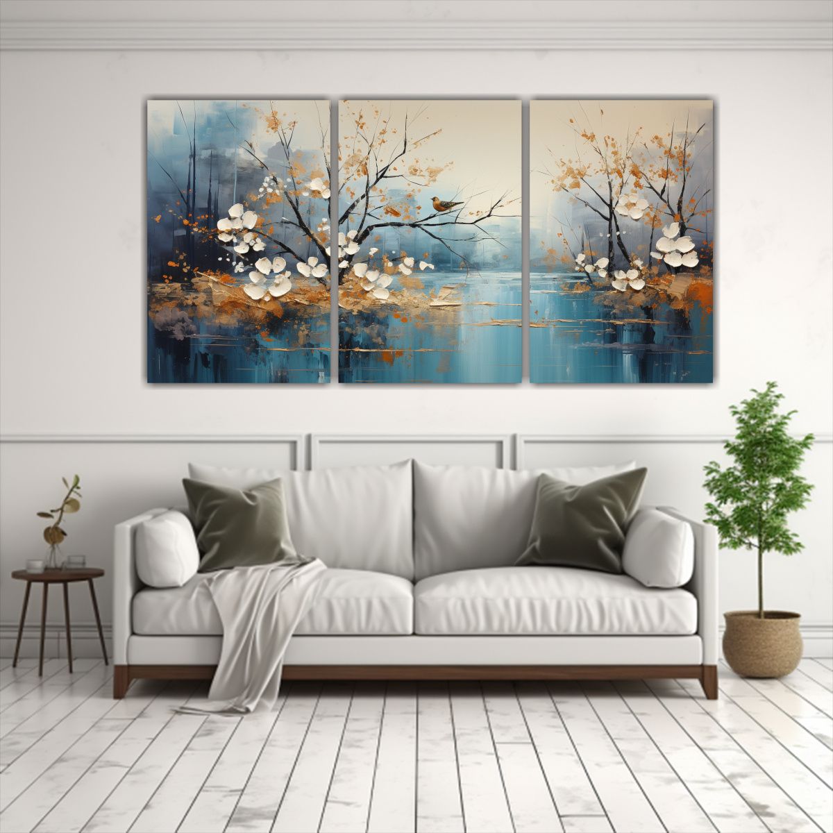 GENERICO - Pintura Abstracta Luminosidad Horizontal De Árboles En Plat 240x120cm