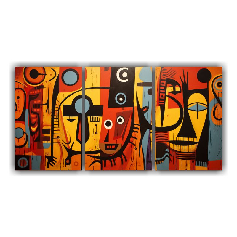 GENERICO - Pinturas De Pared Estilo Galería De Arte Africano Interpret 60x30cm