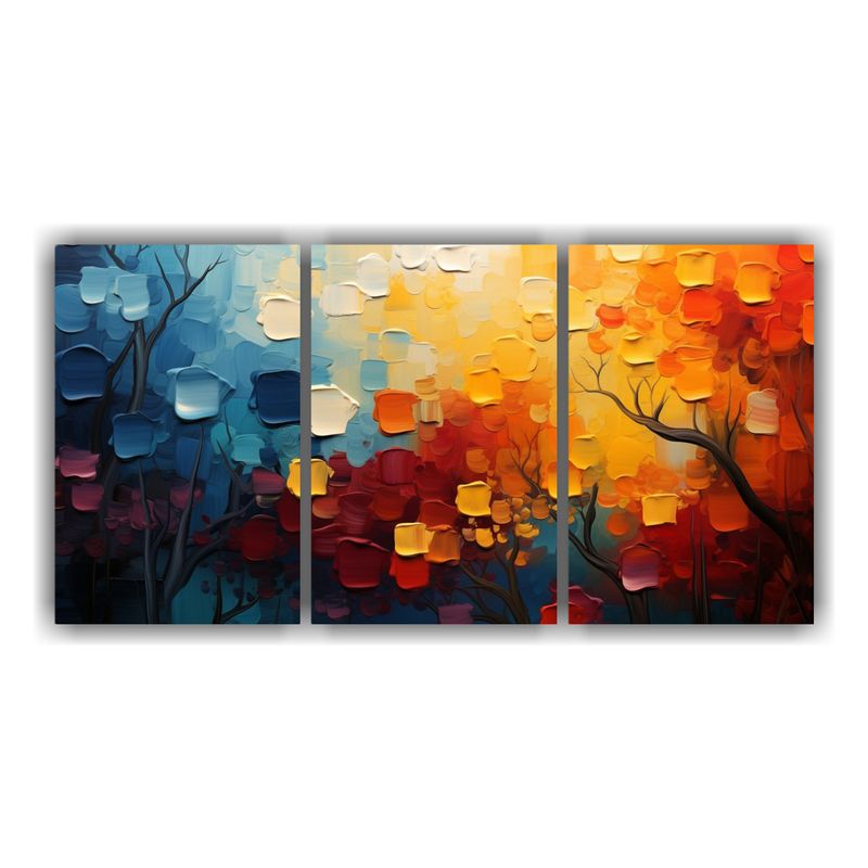 GENERICO - Pinturas Decorativas Abstractas Tríptico Vanguardia Equilib 240x120cm