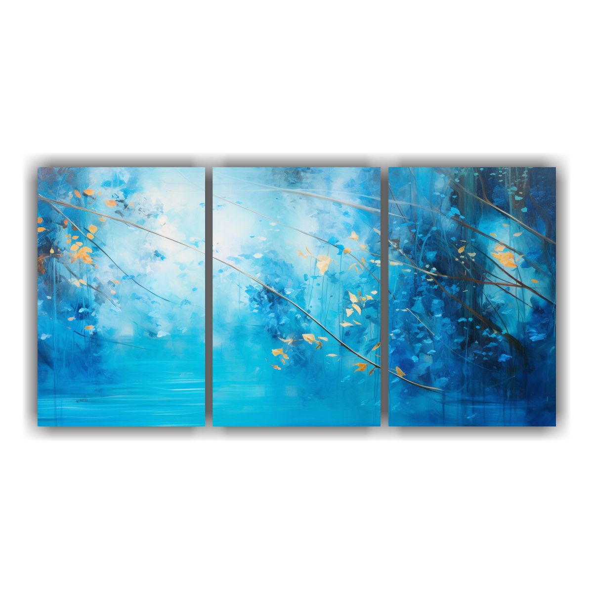 GENERICO - Pintura Decorativa De Fusión Abstracta Y Azul Acuático, Un 240x120cm