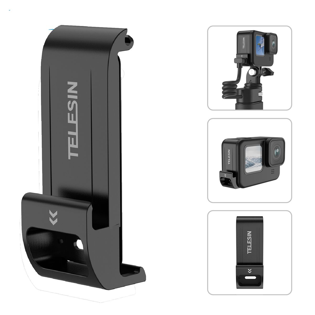 TELESIN - Tapa de Batería Carga Fácil Tipo C para GoPro 9-10-11-12-13 - Telesin