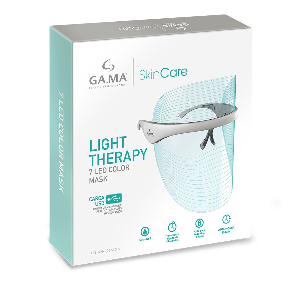 GAMA - Mascara Facial 7 Led Light Therapy GAMA Skin Care Usb