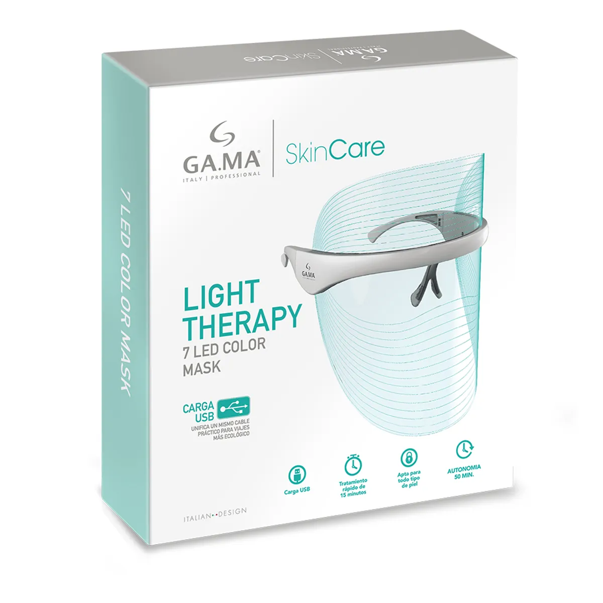 GAMA - Mascara Facial 7 Led Light Therapy GAMA Skin Care Usb