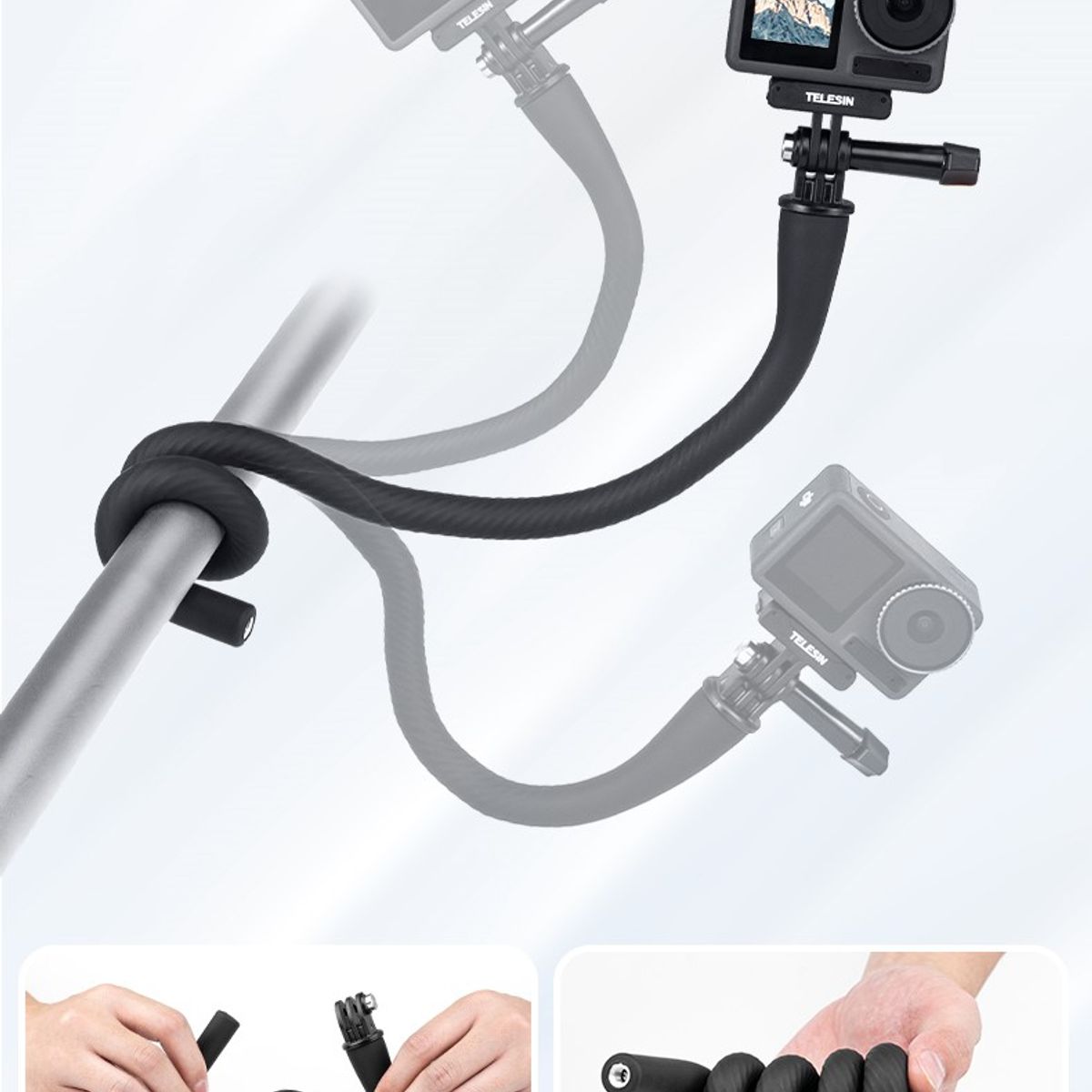 TELESIN - Flexible para Smartphone y Cámaras Gopro u Otras de 52cm - Telesin