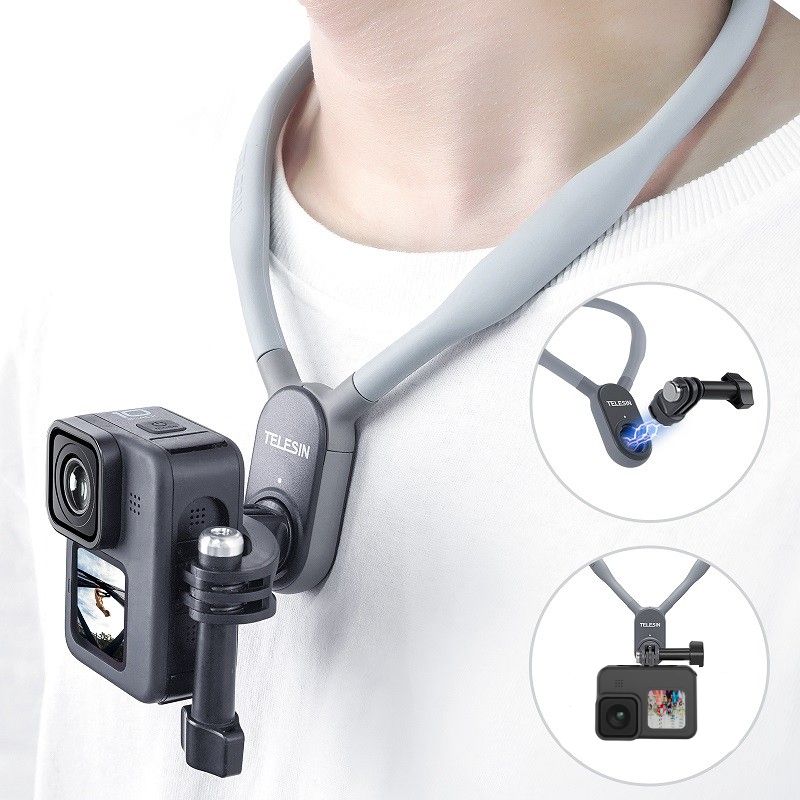 TELESIN - Soporte Cuello Magnetico para Cámaras Gopro u otras - Telesin