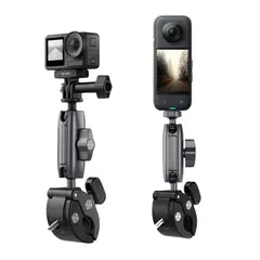 TELESIN - Garra Aluminio Moto Bici para Cámara Gopro y Otras +Soporte Smartphone