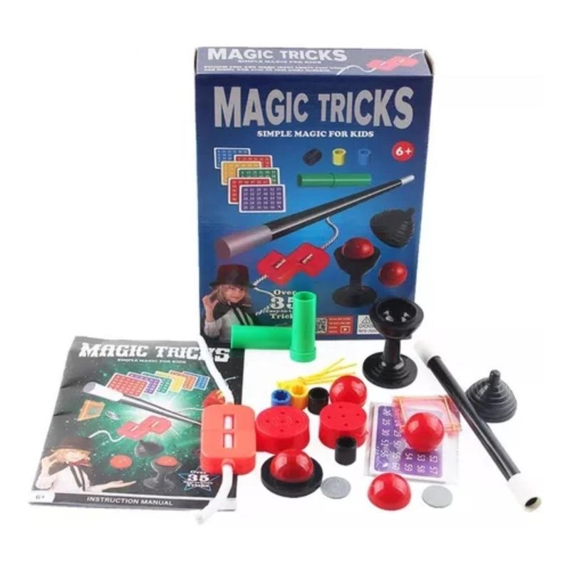 GENERICO - Set Juego De Magia Magic 35 Trucos De Mago Con Varita Niños