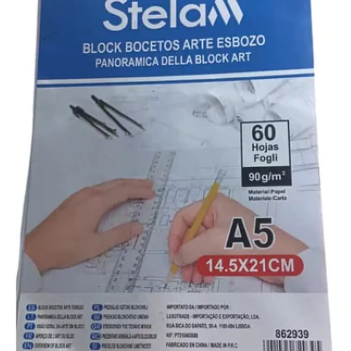 GENERICO - Pack 60 Hojas De Block Para Bocetos A5 (14.8 X 21 cm)