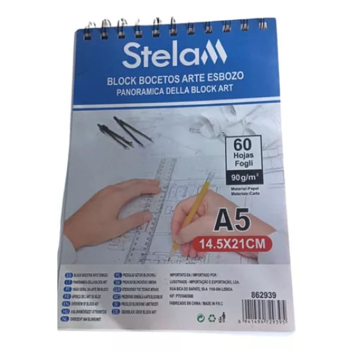 GENERICO - Pack 60 Hojas De Block Para Bocetos A5 (14.8 X 21 cm)