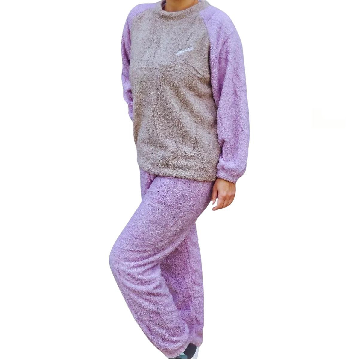 LIKE SHOP - Pijama Mujer Corderito y polar Sin Gorro Calidad Premium cm697